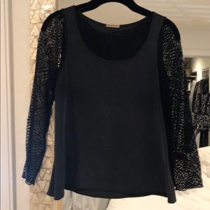 Loeffler Randal lace detail silk top